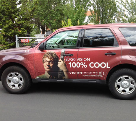 Vehicle wrap advertising